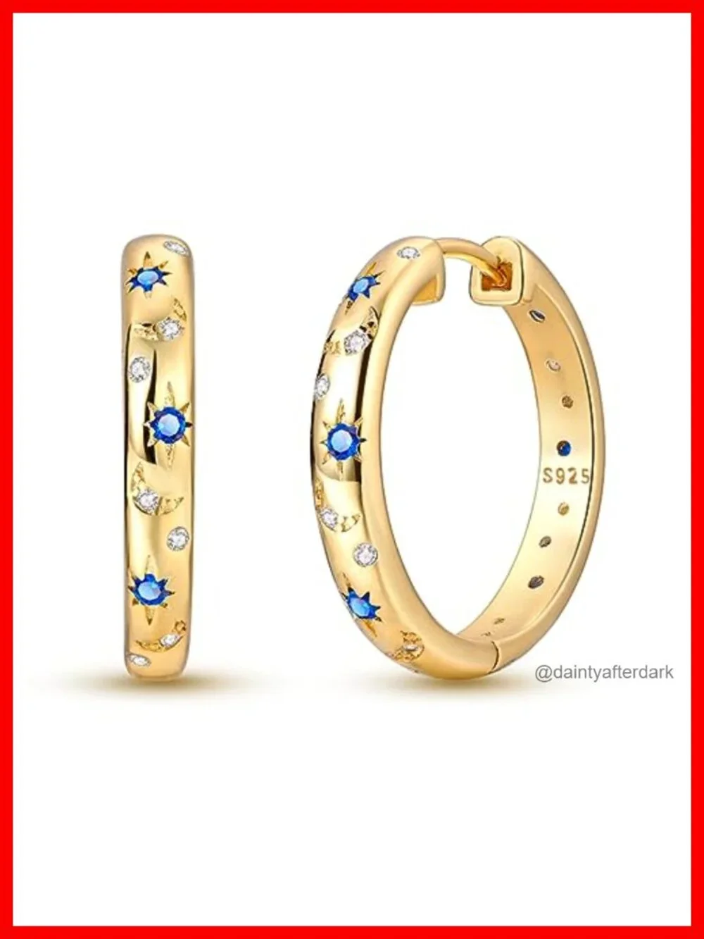 925 Sterling Silver Hoop Earrings for Women Cubic Zirconia Prong Set Jewelry